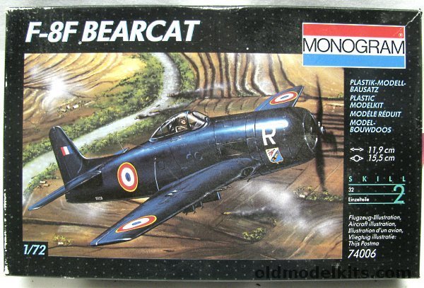 Monogram 1/72 Grumman F8F Bearcat -  France or Thailand, 74006 plastic model kit
